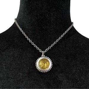 Premier Designs Proverbs 31:10 Rhinestone Necklace Brushed Silver Tone